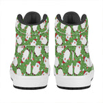Cartoon Santa Claus Pattern Print High Top Leather Sneakers