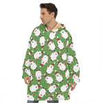 Cartoon Santa Claus Pattern Print Hoodie Blanket
