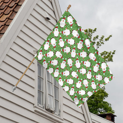 Cartoon Santa Claus Pattern Print House Flag