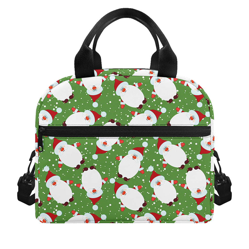 Cartoon Santa Claus Pattern Print Insulated Lunch Bag