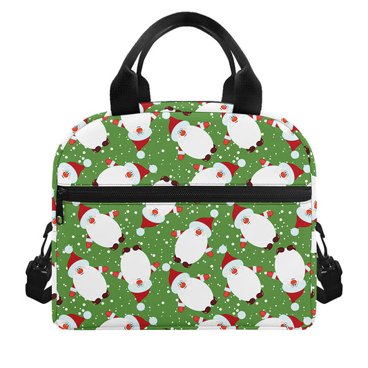 Cartoon Santa Claus Pattern Print Insulated Lunch Bag