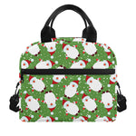Cartoon Santa Claus Pattern Print Insulated Lunch Bag