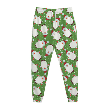 Cartoon Santa Claus Pattern Print Jogger Pants
