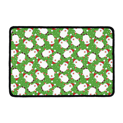 Cartoon Santa Claus Pattern Print Kitchen Mat