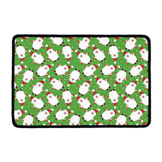 Cartoon Santa Claus Pattern Print Kitchen Mat