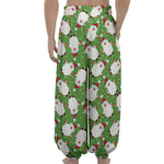 Cartoon Santa Claus Pattern Print Lantern Pants