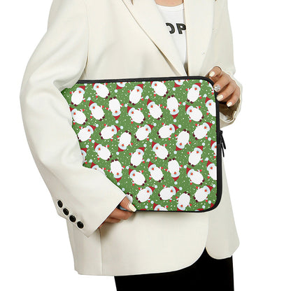 Cartoon Santa Claus Pattern Print Laptop Sleeve
