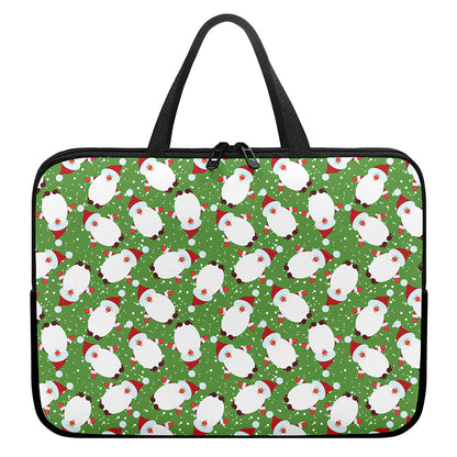 Cartoon Santa Claus Pattern Print Laptop Sleeve With Handle