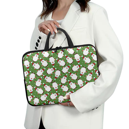 Cartoon Santa Claus Pattern Print Laptop Sleeve With Handle