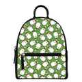 Cartoon Santa Claus Pattern Print Leather Backpack