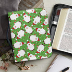 Cartoon Santa Claus Pattern Print Leather Bible Cover