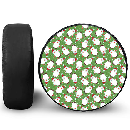 Cartoon Santa Claus Pattern Print Leather Spare Tire Cover