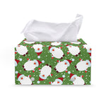 Cartoon Santa Claus Pattern Print Leather Tissue Box Cover
