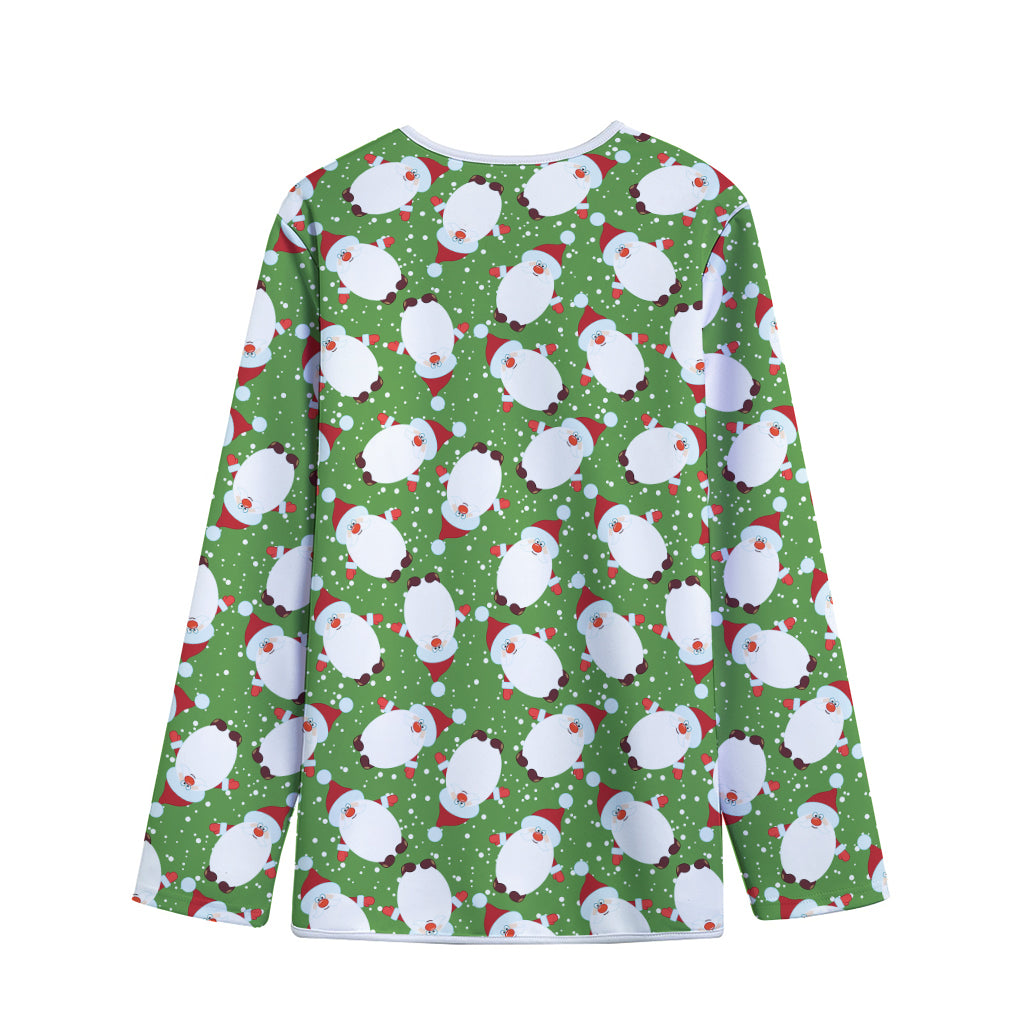 Cartoon Santa Claus Pattern Print Long Sleeve Short Coat