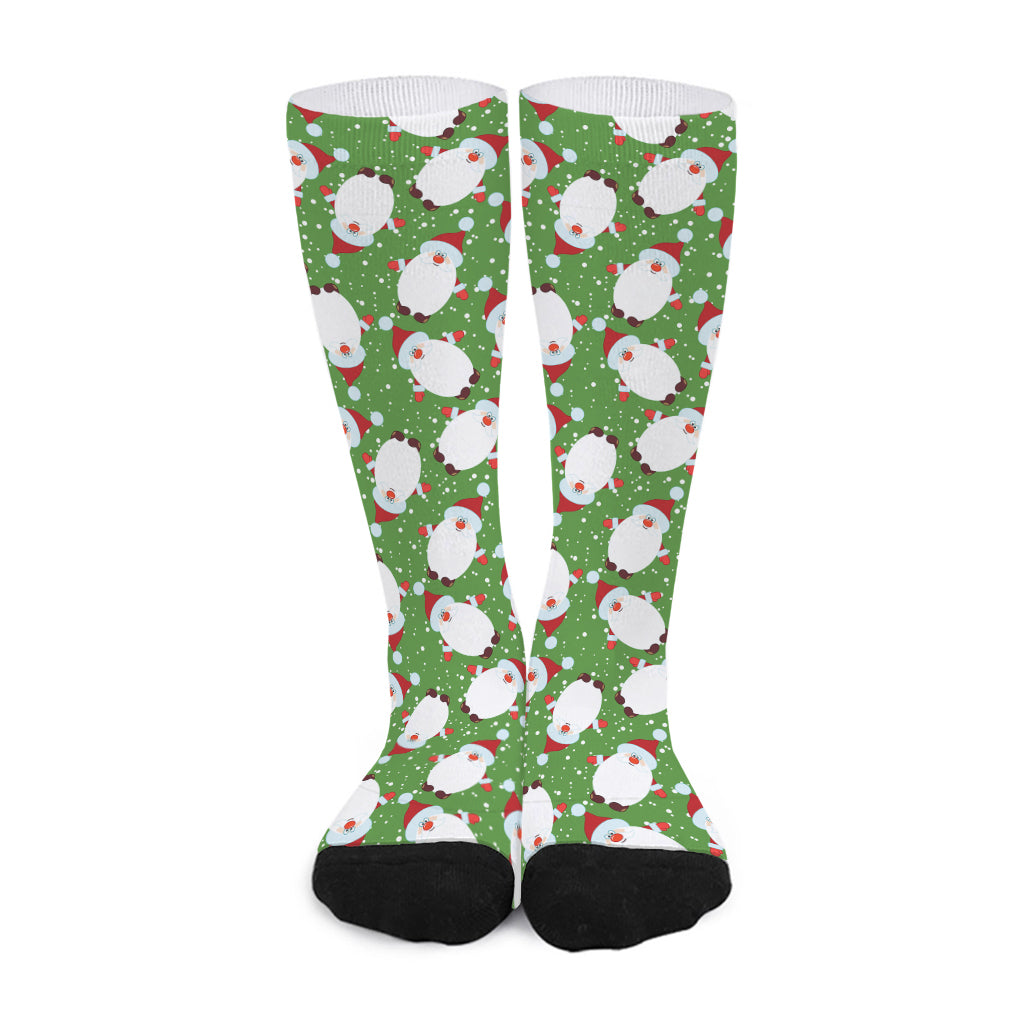 Cartoon Santa Claus Pattern Print Long Socks