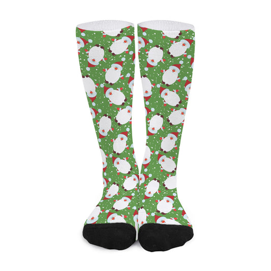 Cartoon Santa Claus Pattern Print Long Socks