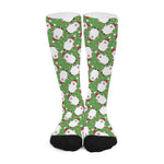 Cartoon Santa Claus Pattern Print Long Socks