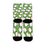 Cartoon Santa Claus Pattern Print Long Socks