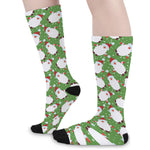 Cartoon Santa Claus Pattern Print Long Socks