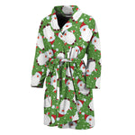 Cartoon Santa Claus Pattern Print Men's Bathrobe