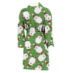 Cartoon Santa Claus Pattern Print Men's Bathrobe