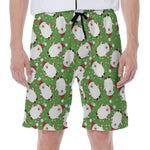 Cartoon Santa Claus Pattern Print Men's Beach Shorts