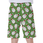 Cartoon Santa Claus Pattern Print Men's Beach Shorts