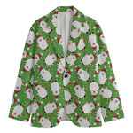 Cartoon Santa Claus Pattern Print Men's Blazer