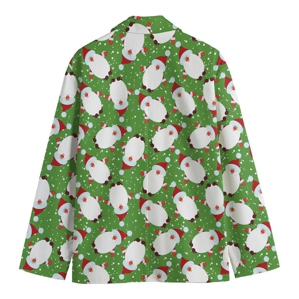 Cartoon Santa Claus Pattern Print Men's Blazer