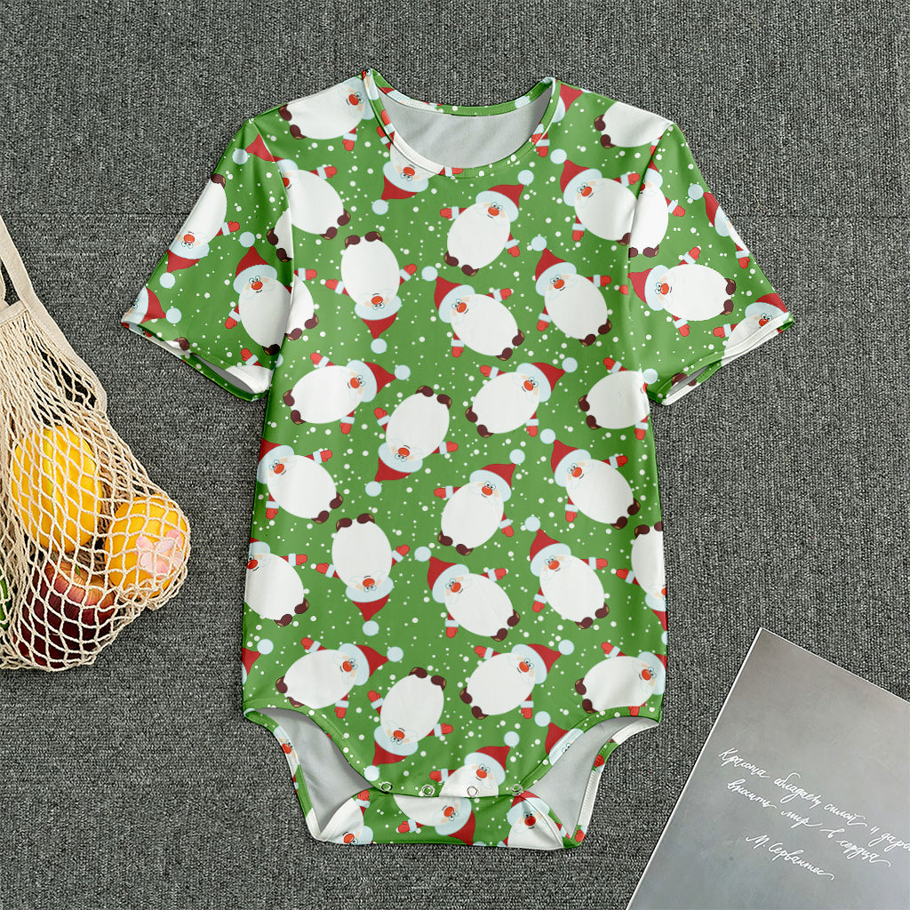 Cartoon Santa Claus Pattern Print Men's Bodysuit