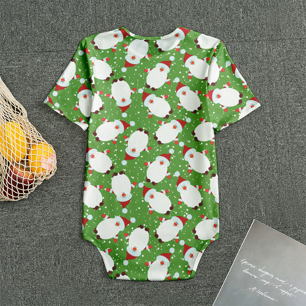 Cartoon Santa Claus Pattern Print Men's Bodysuit