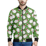 Cartoon Santa Claus Pattern Print Men's Bomber Jacket