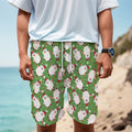 Cartoon Santa Claus Pattern Print Men's Cargo Shorts