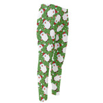 Cartoon Santa Claus Pattern Print Men's Compression Pants
