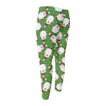 Cartoon Santa Claus Pattern Print Men's Compression Pants