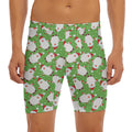 Cartoon Santa Claus Pattern Print Men's Long Boxer Briefs