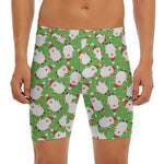 Cartoon Santa Claus Pattern Print Men's Long Boxer Briefs