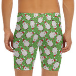 Cartoon Santa Claus Pattern Print Men's Long Boxer Briefs