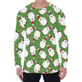 Cartoon Santa Claus Pattern Print Men's Long Sleeve T-Shirt