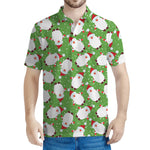 Cartoon Santa Claus Pattern Print Men's Polo Shirt