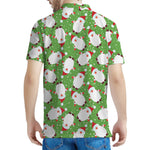 Cartoon Santa Claus Pattern Print Men's Polo Shirt