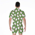 Cartoon Santa Claus Pattern Print Men's Rompers