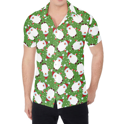 Cartoon Santa Claus Pattern Print Men's Shirt