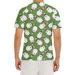 Cartoon Santa Claus Pattern Print Men's Short Sleeve Rash Guard