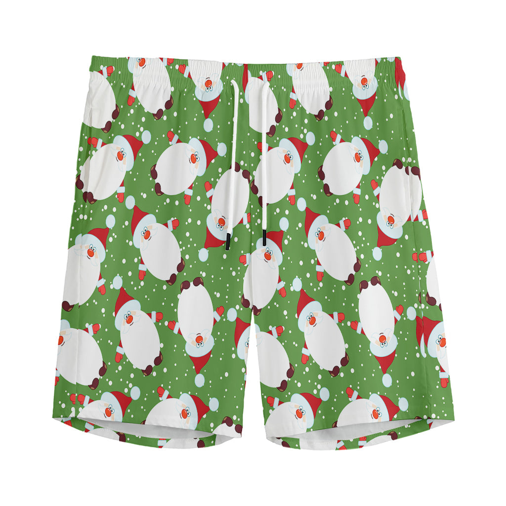 Cartoon Santa Claus Pattern Print Men's Sports Shorts