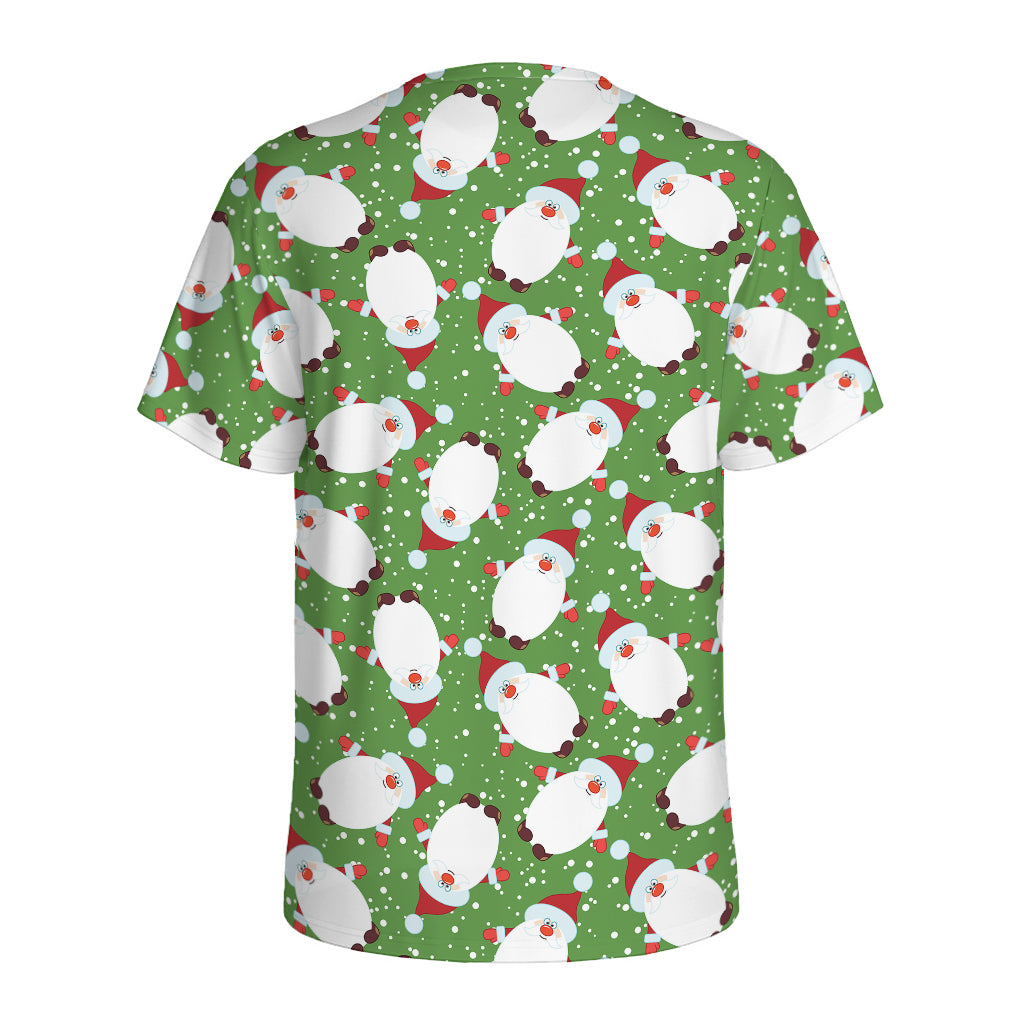 Cartoon Santa Claus Pattern Print Men's Sports T-Shirt