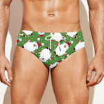 Cartoon Santa Claus Pattern Print Men's Swim Briefs