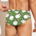 Cartoon Santa Claus Pattern Print Men's Swim Briefs