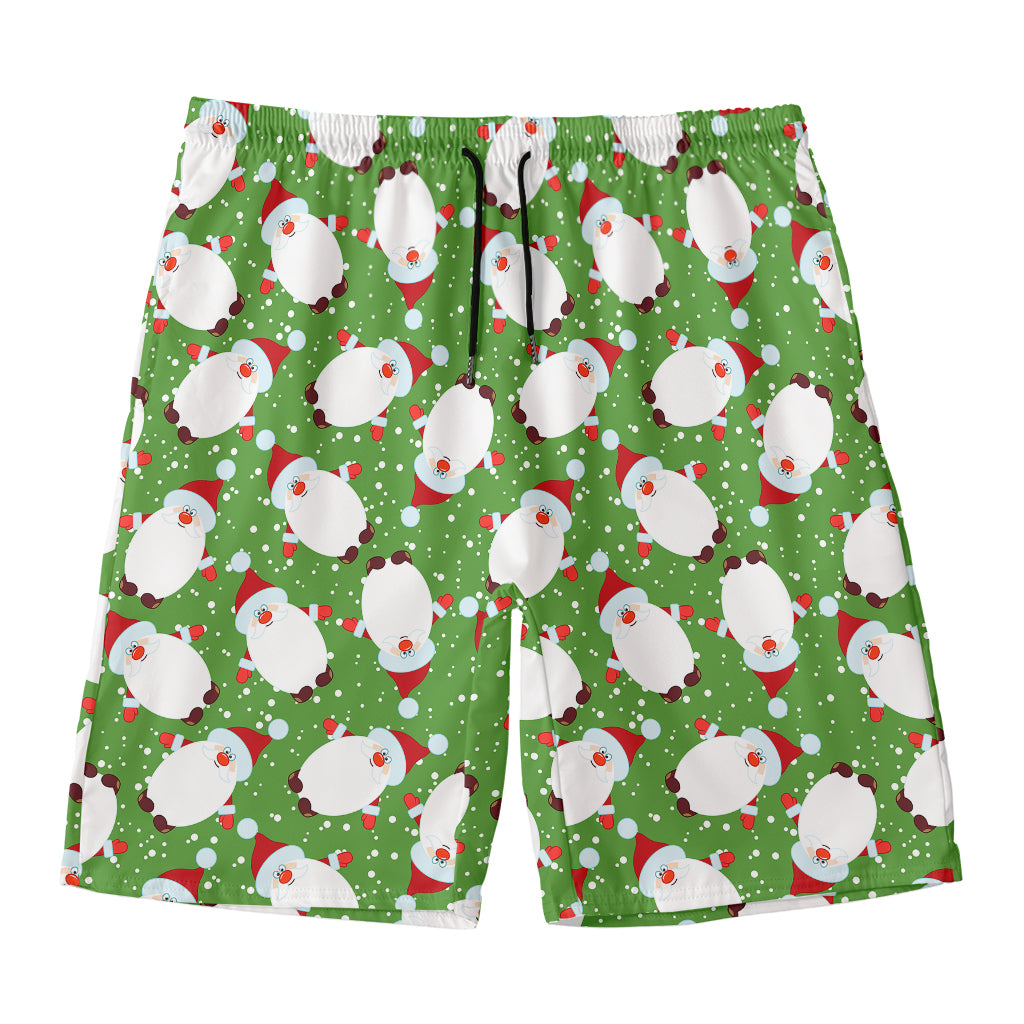 Cartoon Santa Claus Pattern Print Men's Swim Trunks