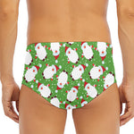 Cartoon Santa Claus Pattern Print Men's Triangle Swim Briefs